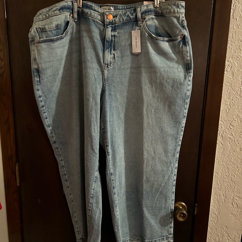 NWT Lane Bryant sz 24 Stone Washed Wide Legged Blue Jeans!!!